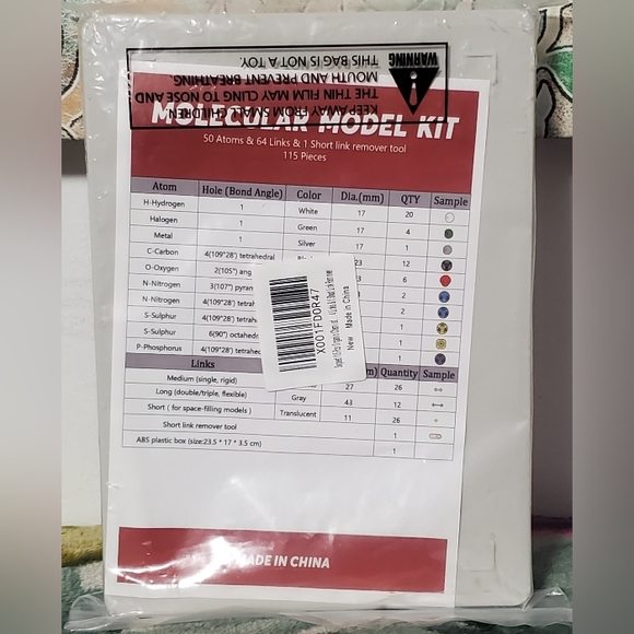 115 Pcs Organic Chemistry Molecular Model Student and Teacher Kit, Molecular - Picture 4 of 4